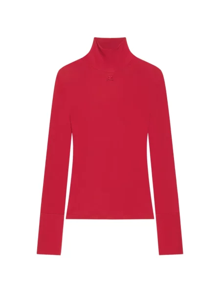 Lung tricou Courreges cu autograf roșu
