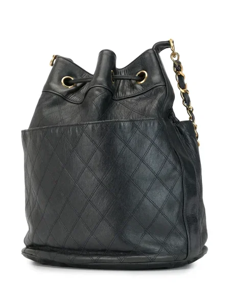 Stahovací šňůrka kabelka Chanel Pre-owned modrá