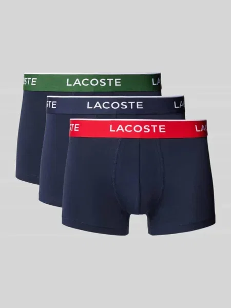 Szorty Lacoste z autografem czerwone