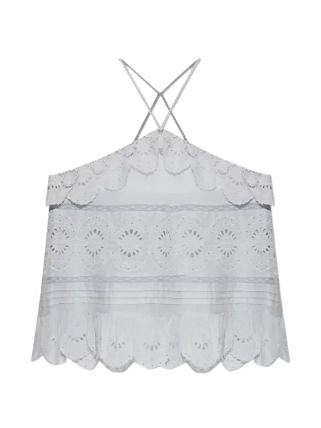Top Marant Etoile cu broderie albastru