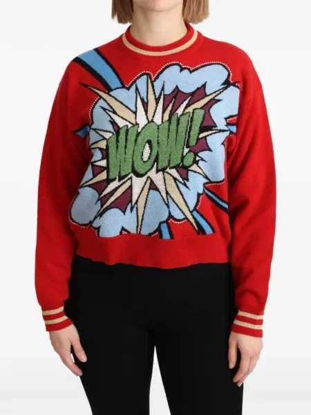 Pulover Dolce & Gabbana cu imagine roșu