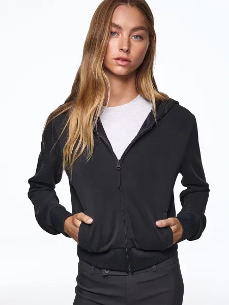 Bershka Tepláková bunda antracitová