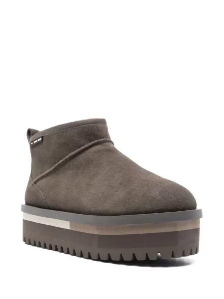 Botine Tommy Jeans din piele de căprioară gri