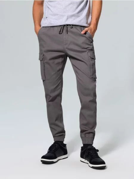 Sinsay Cargo jogger kalhoty šedá