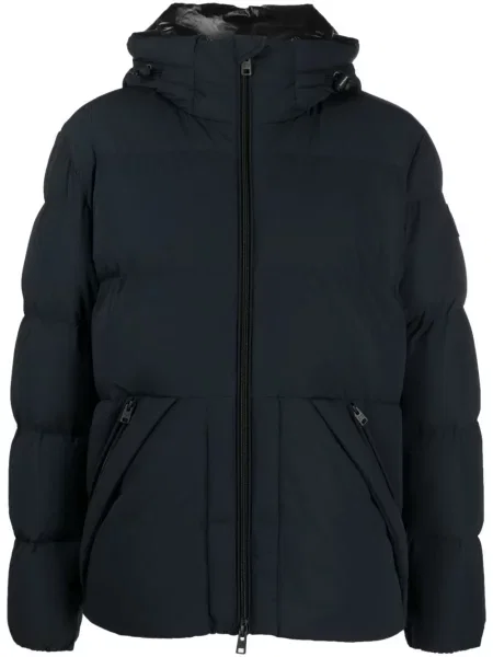 Geacă Woolrich cu glugă albastru