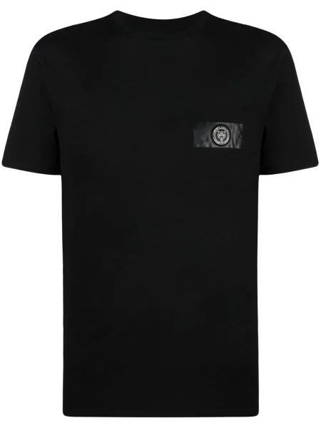 Tricou Plein Sport cu imagine cu dungi de tigru scurt negru