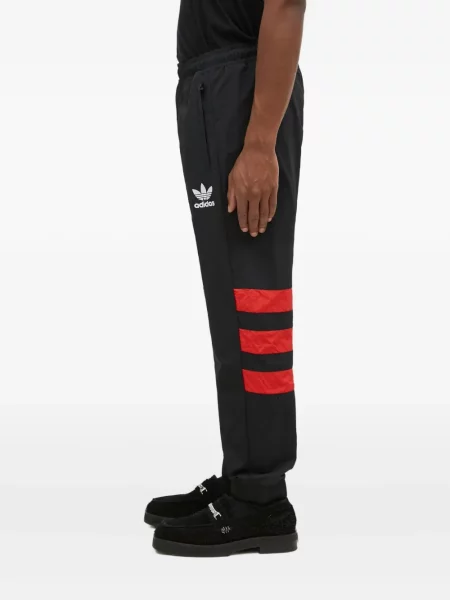 Pantaloni Adidas cu dungi din piele de căprioară alb