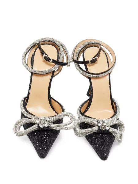 Pantofi cu toc Mach & Mach cu funde cu bretele negru