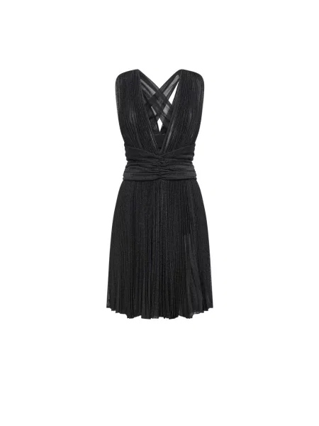 Krótka sukienka Dolce And Gabbana plisowana czarna