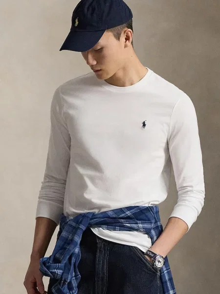 Polo Ralph Lauren Pánske tričko s dlhým rukávom biela
