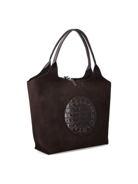 Shopperka Stella Mccartney z logo dwustronna brązowa