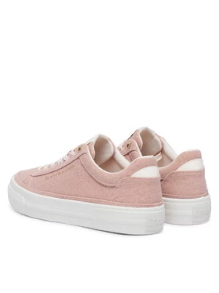 Tommy Hilfiger Superge Washed Canvas Platform Trainers roza