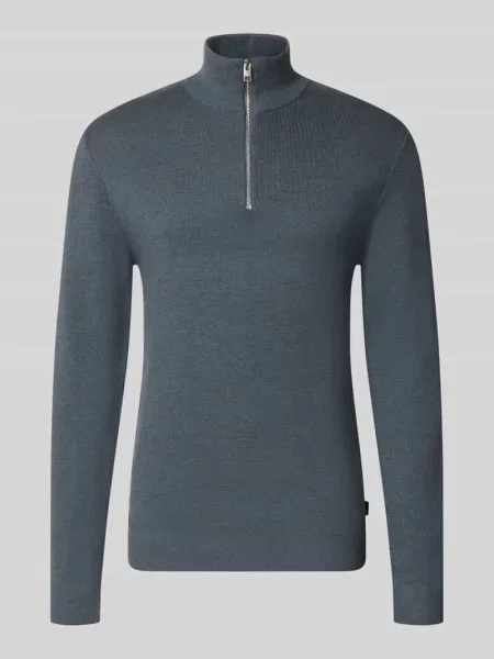 Sweter o kroju slim fit z czystej bawełny model MILANO' Jack & Jones Premium błękitny