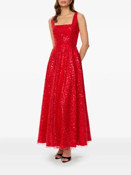 Rochie maxi Post Meridiem cu paiete de costum roșu