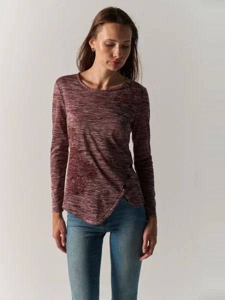 KOROSHI Tricou burgundy / deschis roșu