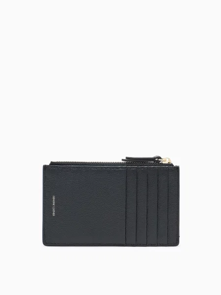 Кожаный кошелек Emporio Armani черный