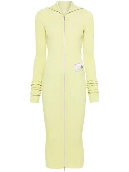 Rochie midi Maison Mihara Yasuhiro până la genunchi de costum galben