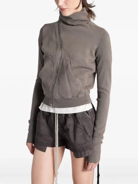 Hanorac cu fermoar Rick Owens Drkshdw asimetric gri