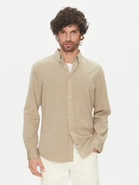 Calvin Klein Риза Comfort Fit бежов