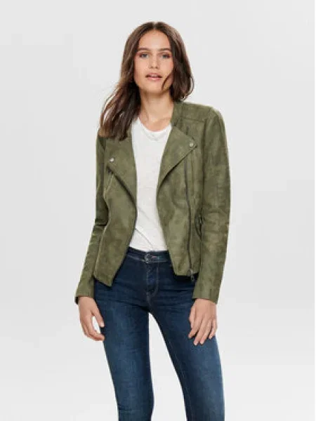 ONLY Bunda z imitácie kože Ava Zelená Regular Fit khaki