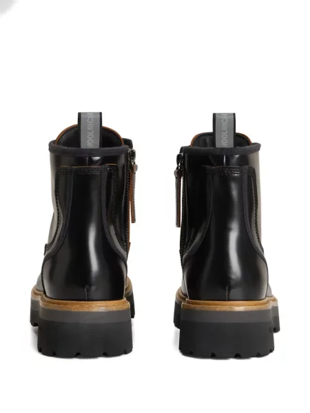 Botine Woolrich cu șireturi din dantelă negru