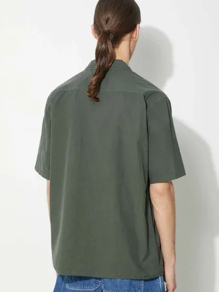 Сорочка Norse Projects Carsten Cotton Tencel regular класичний комір зелений