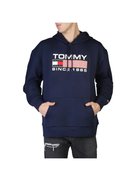 Суичър с качулка Tommy Hilfiger Jeans синьо