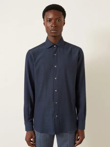 Zegna Košile Regular Fit tmavě modrá