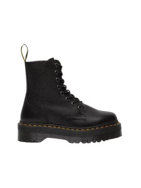 Botki Dr. Martens skórzane na płaskim obcasie retro czarne