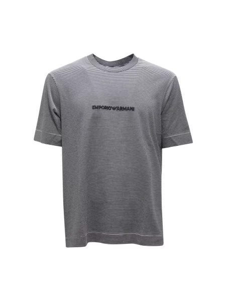 Koszulka Emporio Armani z dżerseju niebieska