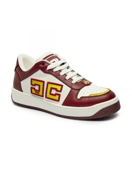 Elisabetta Franchi De piele sneakers alb