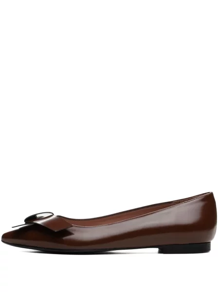 Czółenka Poche Paris bez obcasa brązowa