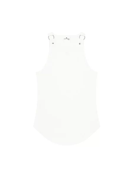 Top Courreges na sprzączkę biały