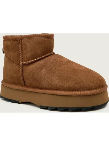 EMU Australia Bocanci Sharky Micro Flatform | piele întoarsă maro