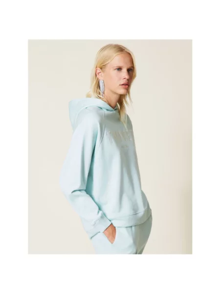 Bluza z kapturem Twinset z kapturem zielona