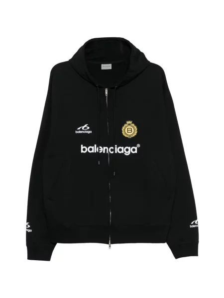 Fotbal hanorac cu glugă Balenciaga cu imagine negru