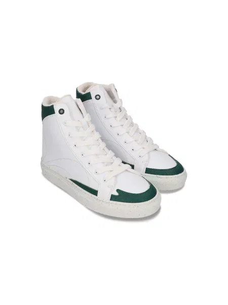 Nae Vegan Shoes Členkové tenisky London tmavozelená biela