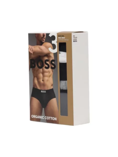 Slipy BOSS One szary czarny 3 sztuki S biały