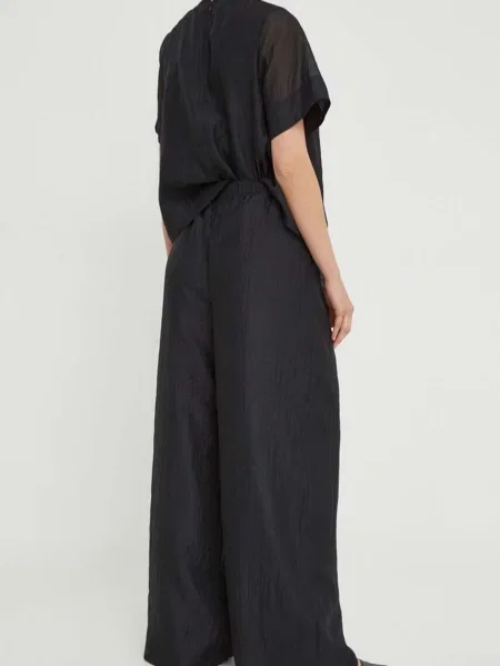 Kalhoty Lovechild Mary-Anne jednoduché high waist černá