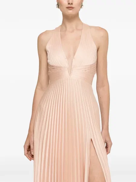 Rochie maxi Nissa din satin roz
