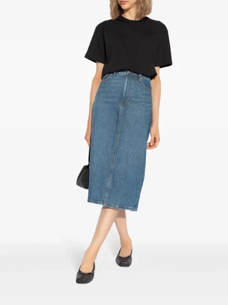 Raštuotas marškinėliai Alexander Wang juoda