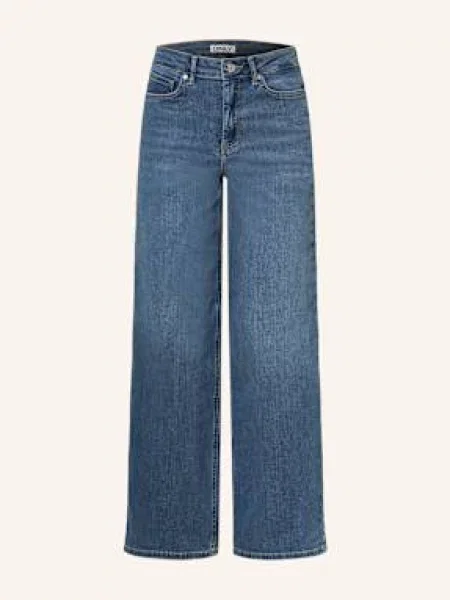 Jeansy z szeroką nogawką z mieszanki bawełny model ‘MADISON BLUSH’ Only niebieskie