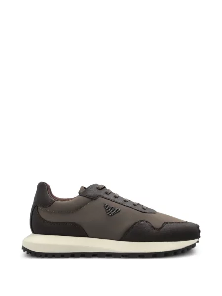 Sneakerși Emporio Armani cu autograf maro