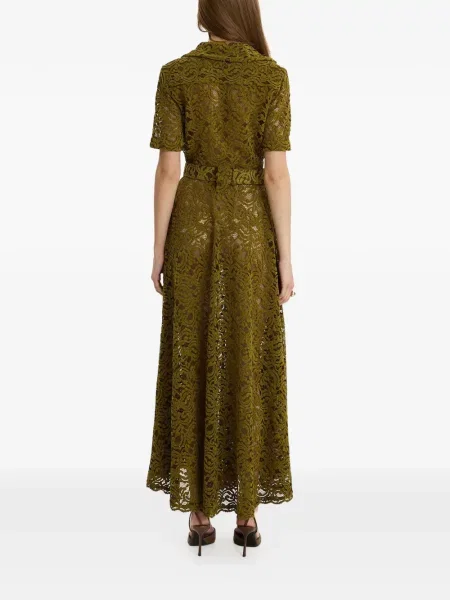 Maxi rochie maxi Moos Studio din dantelă de costum verde