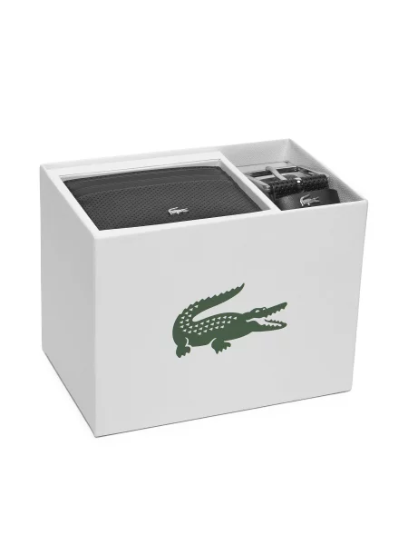 Lacoste Set futrola za kartice i remen crna