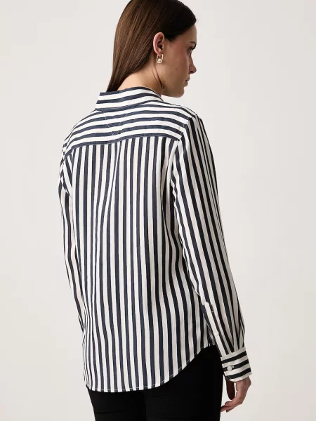 Tommy Hilfiger koszula z wiskozą granatowa