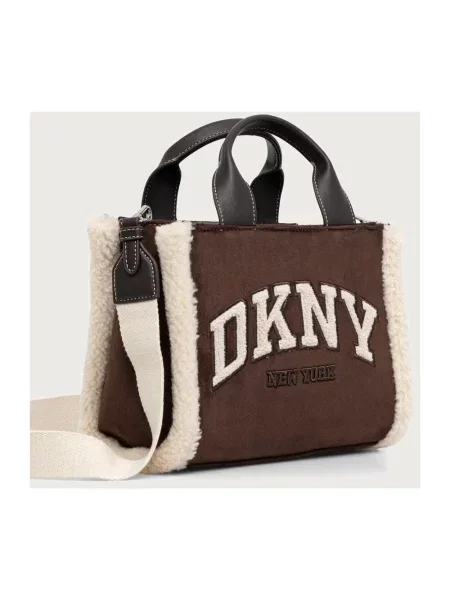 Torebka Dkny z logo brązowa
