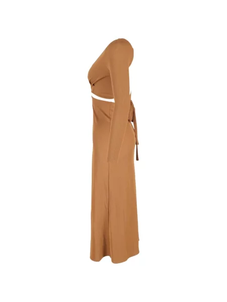 Rochie maxi Christopher Esber lungă de costum maro
