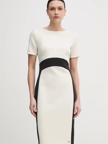 Calvin Klein sukienka mini dopasowana beżowy