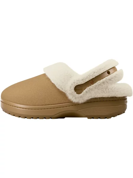 Semišové klasické pantofle Crocs hnědé